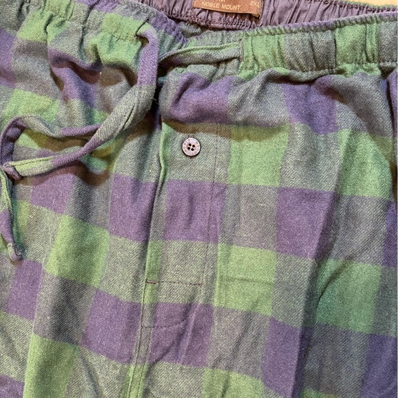 Royal Mount Flannel Pajamas Set Men’s 2XL Blue Green Checkered Button down top - Picture 14 of 14
